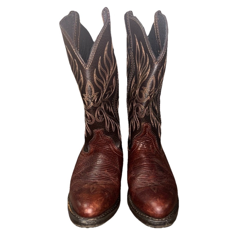 Laredo 5752 Women's 6.5 M Western Cowboy Boots Brown Copper Leather Stitch Rodeo - Picture 4 of 11
